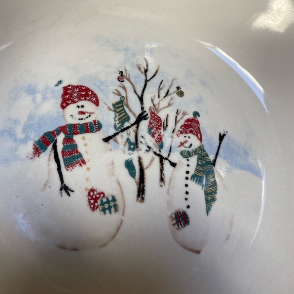 ROYAL SEASONS Serving Bowl Snowmen Stoneware - Picture 2 of 10